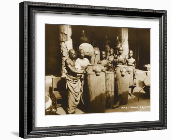 The War Drums of the Ashanti Tribesmen - Gold Coast, West Africa - Ghana-null-Framed Photographic Print