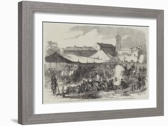 The War, Encampment of French Troops on the Piazza Savona, at Alessandria-Jean Adolphe Beauce-Framed Giclee Print