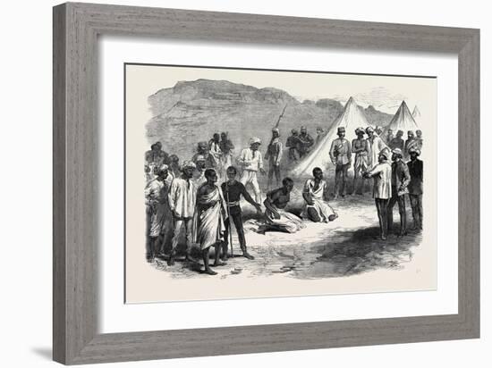 The War in Abyssinia: Trial of Two Natives for Stealing Commissariat Stores 1868-null-Framed Giclee Print