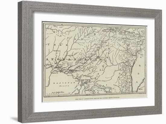 The War in Afghanistan, Map of the Country Round Candahar-null-Framed Giclee Print