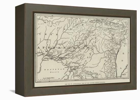 The War in Afghanistan, Map of the Country Round Candahar-null-Framed Premier Image Canvas