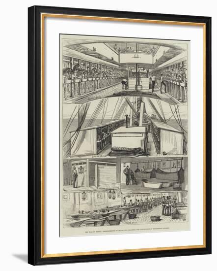 The War in Egypt, Arrangements on Board the Calabria for Conveyance of Household Cavalry-null-Framed Giclee Print