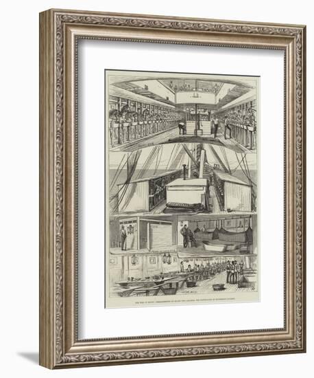 The War in Egypt, Arrangements on Board the Calabria for Conveyance of Household Cavalry-null-Framed Giclee Print