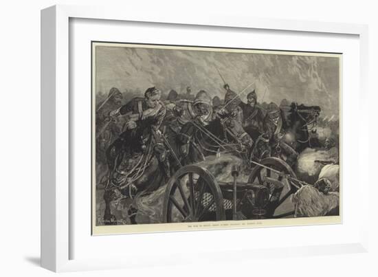 The War in Egypt, Horse Guards Charging the Enemy's Guns-Richard Caton Woodville II-Framed Giclee Print
