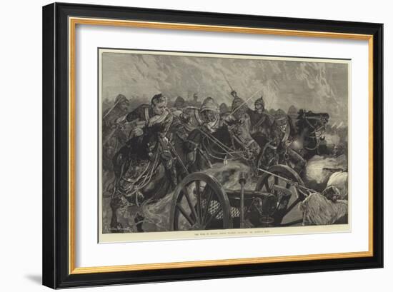 The War in Egypt, Horse Guards Charging the Enemy's Guns-Richard Caton Woodville II-Framed Giclee Print