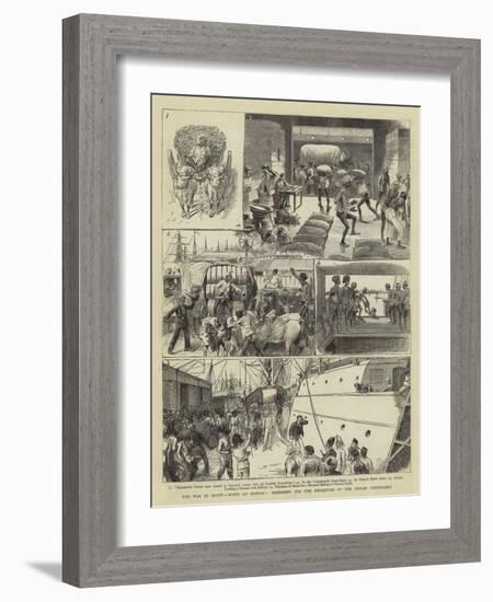 The War in Egypt, Notes at Bombay, Preparing for the Departure of the Indian Contingent-William Ralston-Framed Giclee Print