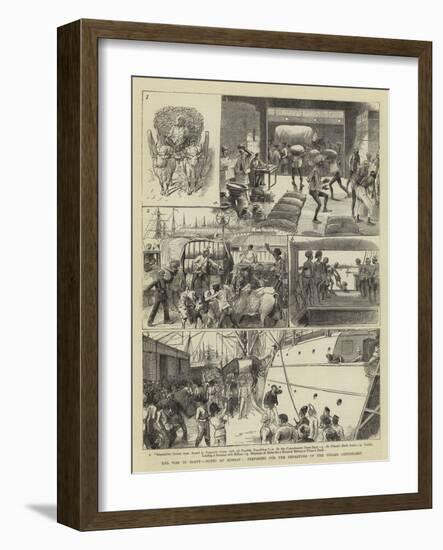 The War in Egypt, Notes at Bombay, Preparing for the Departure of the Indian Contingent-William Ralston-Framed Giclee Print