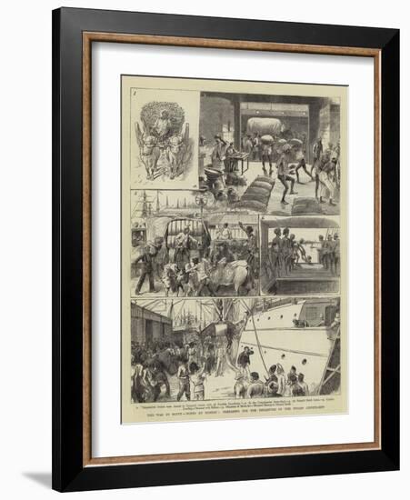 The War in Egypt, Notes at Bombay, Preparing for the Departure of the Indian Contingent-William Ralston-Framed Giclee Print