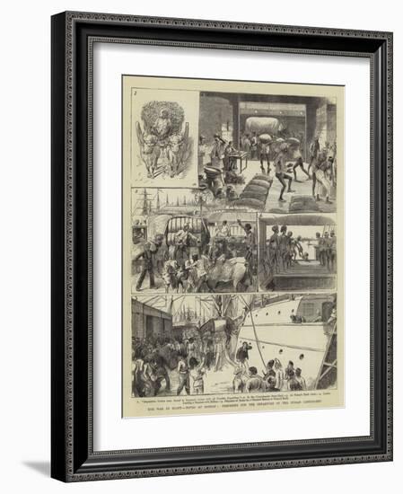 The War in Egypt, Notes at Bombay, Preparing for the Departure of the Indian Contingent-William Ralston-Framed Giclee Print