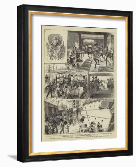 The War in Egypt, Notes at Bombay, Preparing for the Departure of the Indian Contingent-William Ralston-Framed Giclee Print