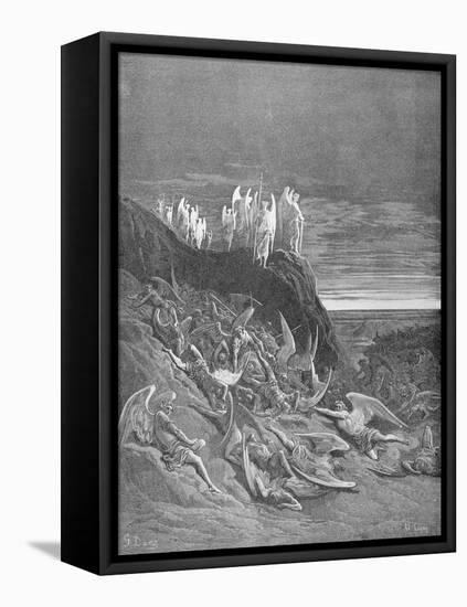 The War in Heaven, from Book VI of 'Paradise Lost' by John Milton (1608-74) Engraved by A. Ligny,…-Gustave Doré-Framed Premier Image Canvas