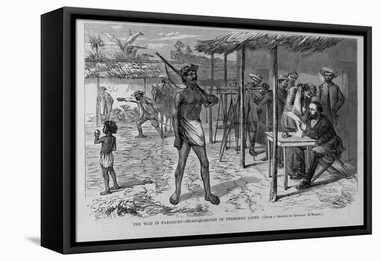 The War in Paraguay - Headquarters of President Lopez. from a Sketch by General Mcmahon.-null-Framed Premier Image Canvas