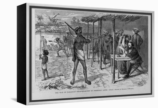 The War in Paraguay - Headquarters of President Lopez. from a Sketch by General Mcmahon.-null-Framed Premier Image Canvas