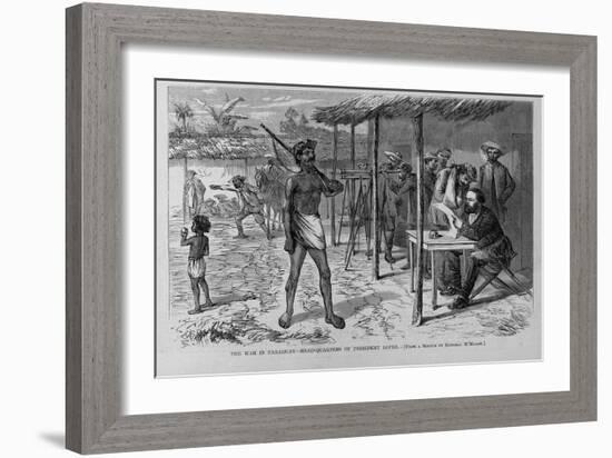 The War in Paraguay - Headquarters of President Lopez. from a Sketch by General Mcmahon.-null-Framed Giclee Print