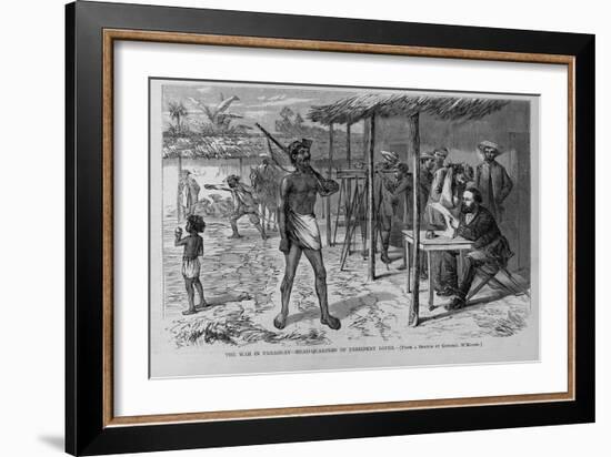 The War in Paraguay - Headquarters of President Lopez. from a Sketch by General Mcmahon.-null-Framed Giclee Print