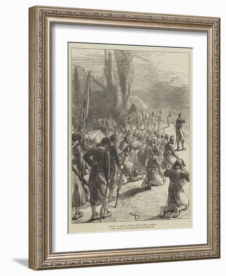 The War in Servia, Evening Prayer after a Battle-Charles Robinson-Framed Giclee Print