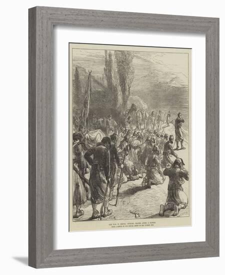 The War in Servia, Evening Prayer after a Battle-Charles Robinson-Framed Giclee Print