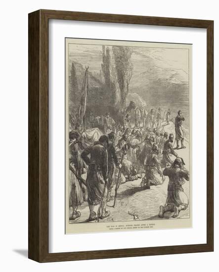 The War in Servia, Evening Prayer after a Battle-Charles Robinson-Framed Giclee Print