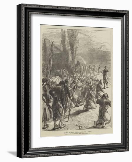 The War in Servia, Evening Prayer after a Battle-Charles Robinson-Framed Giclee Print