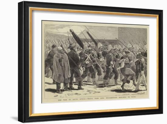 The War in South Africa, Troops from King Williamstown Marching to Natal-Charles Edwin Fripp-Framed Giclee Print