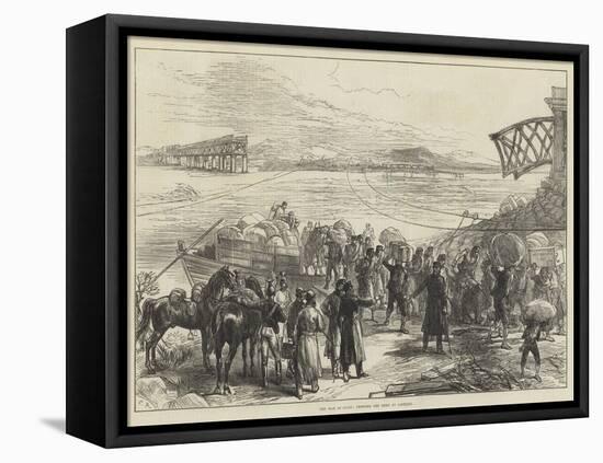 The War in Spain, Crossing the Ebro at Castijon-Charles Robinson-Framed Premier Image Canvas