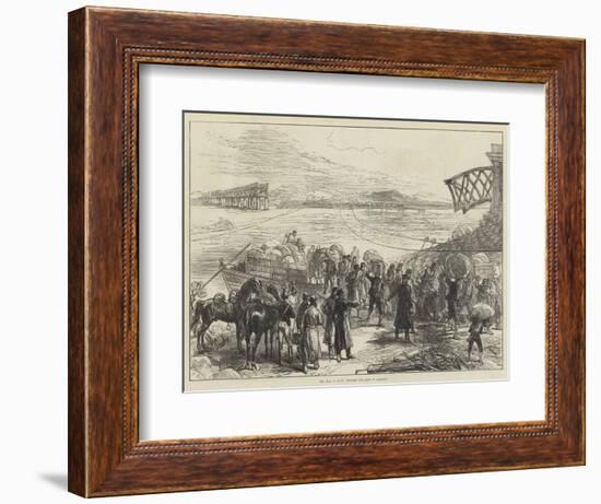 The War in Spain, Crossing the Ebro at Castijon-Charles Robinson-Framed Giclee Print