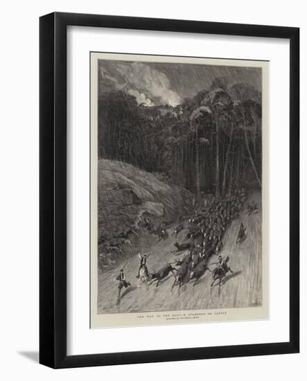 The War in the East, a Stampede of Cattle-Samuel Edmund Waller-Framed Giclee Print