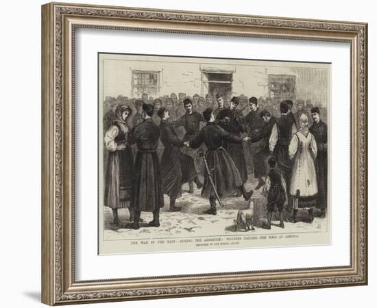 The War in the East, During the Armistice, Soldiers Dancing the Kolo at Lornica-Joseph Nash-Framed Giclee Print