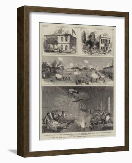 The War in the East, with the Turks, the Bombardment of Rustchuk-null-Framed Giclee Print