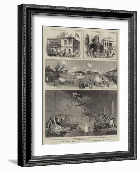 The War in the East, with the Turks, the Bombardment of Rustchuk-null-Framed Giclee Print