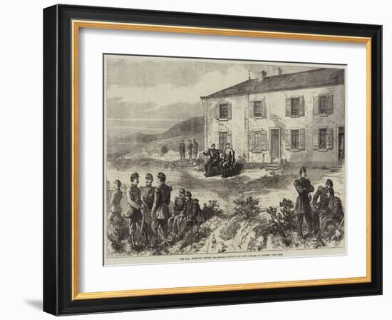 The War, Interview Between the Emperor Napoleon and Count Bismarck at Donchery, Near Sedan-null-Framed Giclee Print