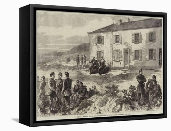 The War, Interview Between the Emperor Napoleon and Count Bismarck at Donchery, Near Sedan-null-Framed Premier Image Canvas