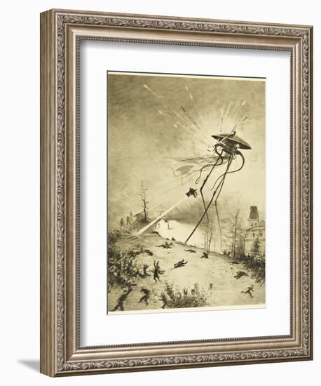 The War of the Worlds, a Martian Fighting-Machine is Destroyed by a Hit from a Shell-Henrique Alvim Corr?a-Framed Photographic Print