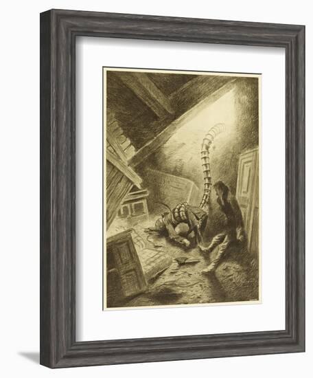 The War of the Worlds, a Martian Handling-Machine, Finds a Victim-Henrique Alvim Corr?a-Framed Art Print