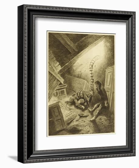 The War of the Worlds, a Martian Handling-Machine, Finds a Victim-Henrique Alvim Corr?a-Framed Art Print