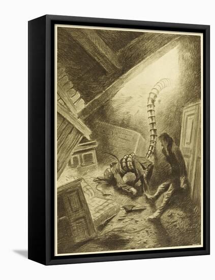 The War of the Worlds, a Martian Handling-Machine, Finds a Victim-Henrique Alvim Corr?a-Framed Stretched Canvas