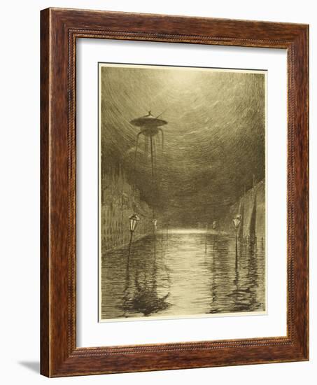 The War of the Worlds, a Martian Machine Over the Flooding Thames-Henrique Alvim Corr?a-Framed Photographic Print