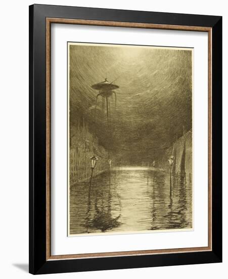 The War of the Worlds, a Martian Machine Over the Flooding Thames-Henrique Alvim Corr?a-Framed Photographic Print