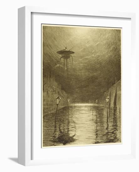 The War of the Worlds, a Martian Machine Over the Flooding Thames-Henrique Alvim Corr?a-Framed Photographic Print