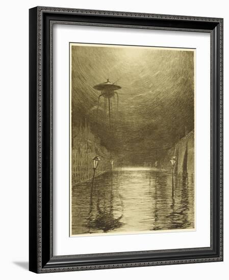 The War of the Worlds, a Martian Machine Over the Flooding Thames-Henrique Alvim Corr?a-Framed Photographic Print