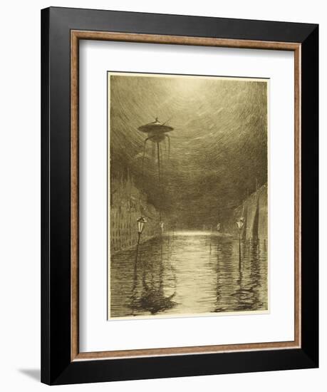 The War of the Worlds, a Martian Machine Over the Flooding Thames-Henrique Alvim Corr?a-Framed Photographic Print