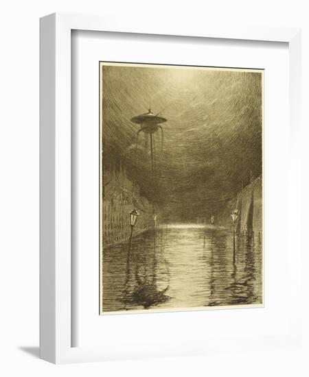 The War of the Worlds, a Martian Machine Over the Flooding Thames-Henrique Alvim Corr?a-Framed Photographic Print