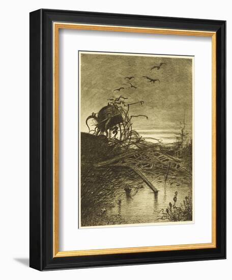 The War of the Worlds a Wrecked Martian Handling- Machine-Henrique Alvim Corr?a-Framed Art Print