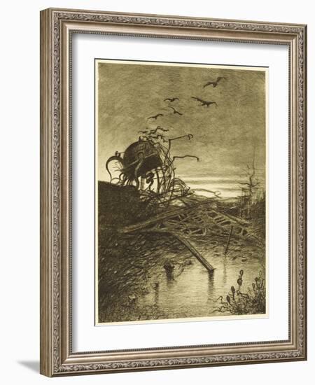 The War of the Worlds a Wrecked Martian Handling- Machine-Henrique Alvim Corr?a-Framed Art Print