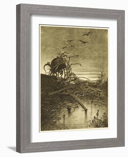 The War of the Worlds a Wrecked Martian Handling- Machine-Henrique Alvim Corr?a-Framed Art Print