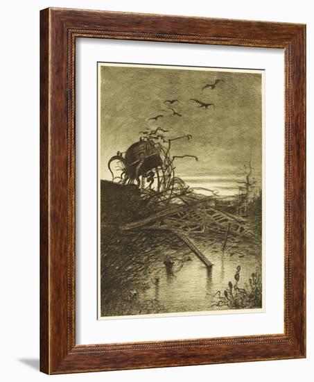 The War of the Worlds a Wrecked Martian Handling- Machine-Henrique Alvim Corr?a-Framed Art Print