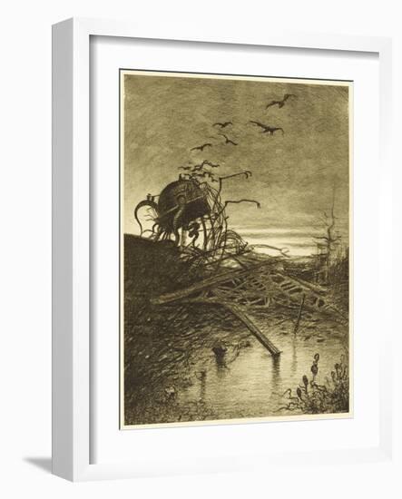 The War of the Worlds a Wrecked Martian Handling- Machine-Henrique Alvim Corr?a-Framed Art Print