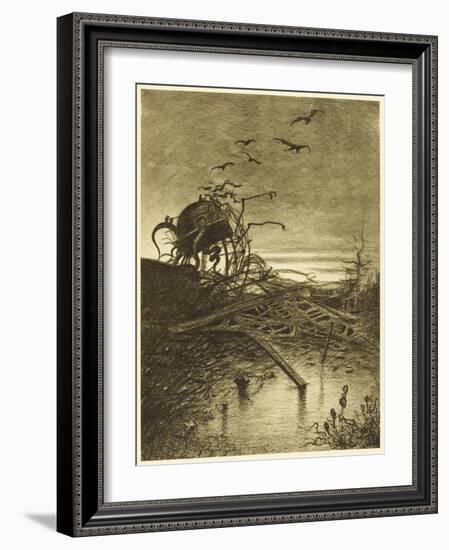 The War of the Worlds a Wrecked Martian Handling- Machine-Henrique Alvim Corr?a-Framed Art Print