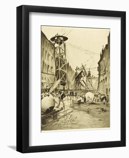 The War of the Worlds, after the Death of the Martian Invaders Londoners Examine Their Machines-Henrique Alvim Corr?a-Framed Photographic Print