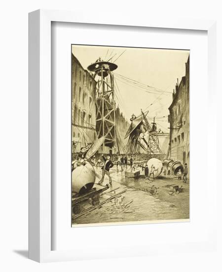 The War of the Worlds, after the Death of the Martian Invaders Londoners Examine Their Machines-Henrique Alvim Corr?a-Framed Photographic Print